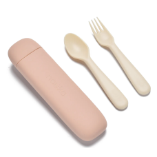 Noüka - Ensemble fourchette, cuillère et étui de transport en silicone